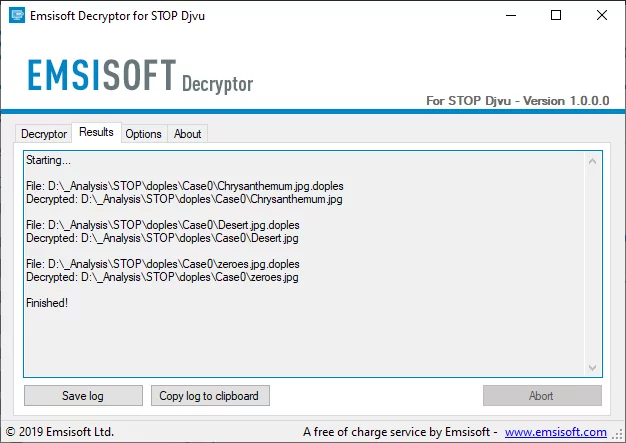 emsisoft decryptor